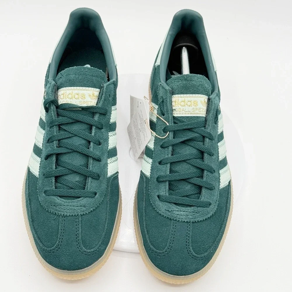 adidas Women's Green Suede Sneakers with Mint Stripes